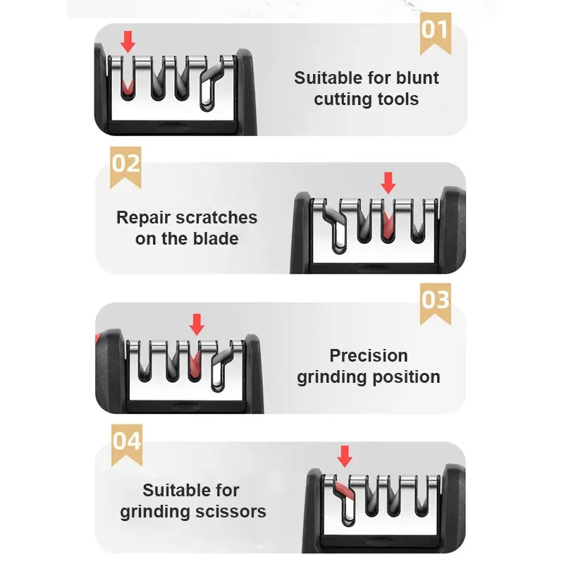 DealJee™4-in-1 Knife Sharpener Stainless Steel