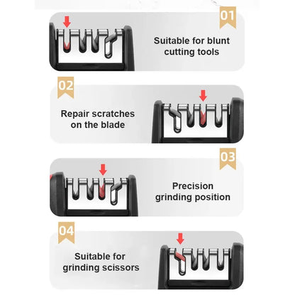 DealJee™4-in-1 Knife Sharpener Stainless Steel